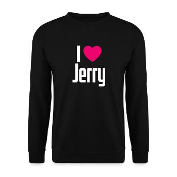 I Love Jerry Pink Heart I Love Jerry - Unisex Sweatshirt - black - Front - Alina (178cm) & Michal (187cm)