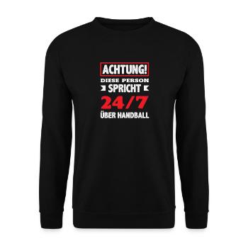 Handballspieler Handball Handballer Geschenke - Unisex Pullover - Schwarz - Vorne - Alina (178cm) & Michal (187cm)