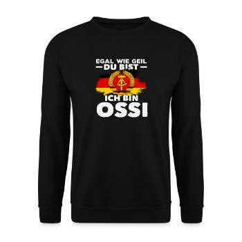 Je suis Ossi et je dis la fierté de la RDA - Sweat-shirt Unisexe - noir - Devant - Alina (178cm) & Michal (187cm)