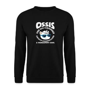 Les licornes Ossi disent la fierté de la RDA - Sweat-shirt Unisexe - noir - Devant - Alina (178cm) & Michal (187cm)