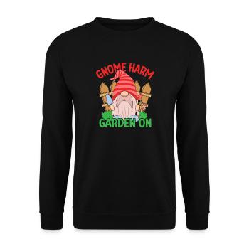 Garden Gnome Costume Gnome Harm Garden On Gnome - Unisex Sweatshirt - black - Front - Alina (178cm) & Michal (187cm)
