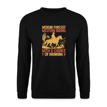 Western Rider Forecast Western Riding Cowboy - Sweat-shirt Unisexe - noir - Devant - Alina (178cm) & Michal (187cm)