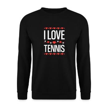 I Love Tennis - Unisex Sweatshirt - black - Front - Alina (178cm) & Michal (187cm)