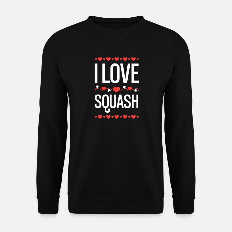 I Love Squash Herz Design - Unisex Pullover - Schwarz