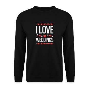 J’aime les cœurs de mariages - Sweat-shirt Unisexe - noir - Devant - Alina (178cm) & Michal (187cm)