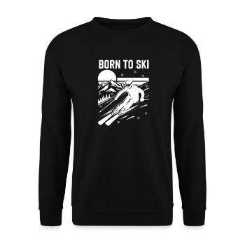 Born to Ski Design Skiing - Unisex Sweatshirt - black - Front - Alina (178cm) & Michal (187cm)