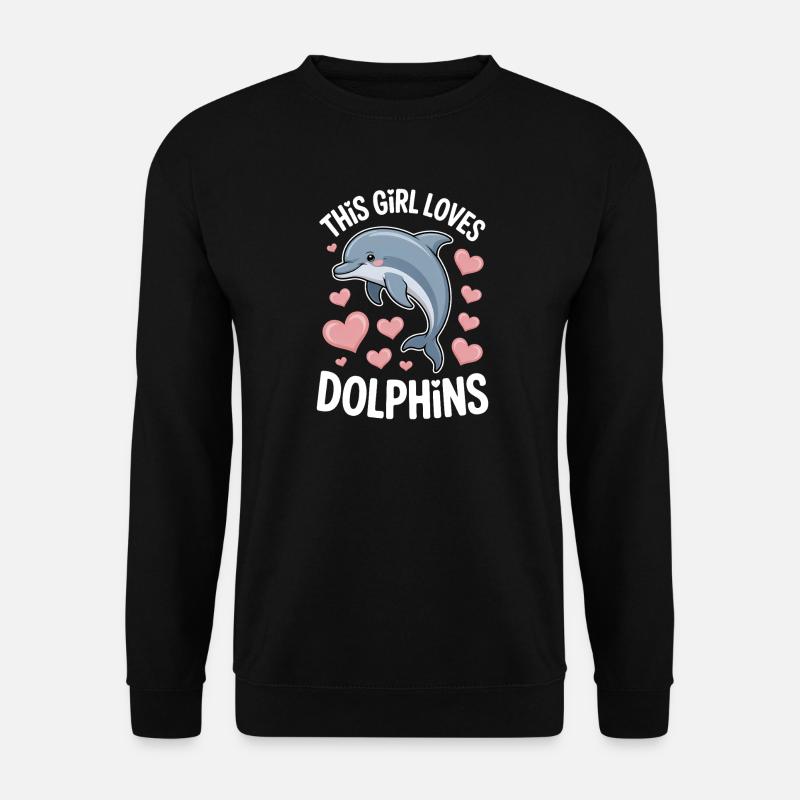Delfin Spruch Mädchen Lustiges Delfin Geschenk - Unisex Pullover - Schwarz