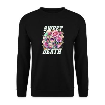 Flowers Skull Beauty Bloom - Unisex Sweatshirt - black - Front - Alina (178cm) & Michal (187cm)