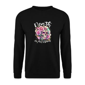 Flowers Skull Beauty Bloom - Unisex Sweatshirt - black - Front - Alina (178cm) & Michal (187cm)