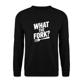 What the Fork? - Unisex Sweatshirt - black - Front - Alina (178cm) & Michal (187cm)