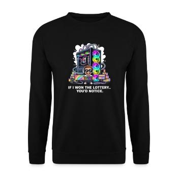 Funny If I Won The Lottery You’d Notice Yacht boat - Unisex Pullover - Schwarz - Vorne - Alina (178cm) & Michal (187cm)