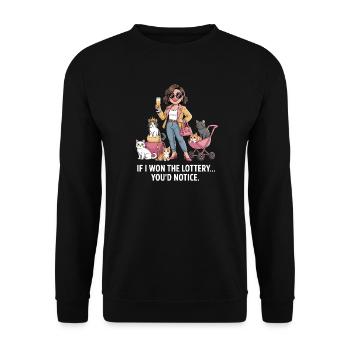 Funny If I Won The Lottery You’d Notice Yacht boat - Unisex Pullover - Schwarz - Vorne - Alina (178cm) & Michal (187cm)