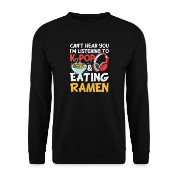 K-Pop Korea-Popmusik Ramen Nudelsuppe Japan - Unisex Pullover - Schwarz - Vorne - Alina (178cm) & Michal (187cm)