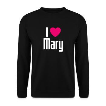 I Love Mary Pink Heart I Love Mary - Unisex Sweatshirt - black - Front - Alina (178cm) & Michal (187cm)