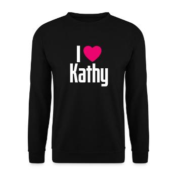 I Love Kathy Pink Heart I Love Kathy - Unisex Sweatshirt - black - Front - Alina (178cm) & Michal (187cm)