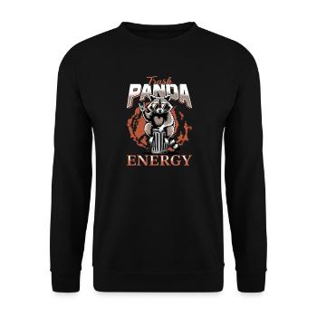 Funny Raccoon - Unisex Pullover - Schwarz - Vorne - Alina (178cm) & Michal (187cm)