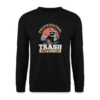 Funny Raccoon - Unisex Pullover - Schwarz - Vorne - Alina (178cm) & Michal (187cm)
