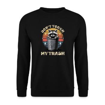 Funny Raccoon - Unisex Pullover - Schwarz - Vorne - Alina (178cm) & Michal (187cm)