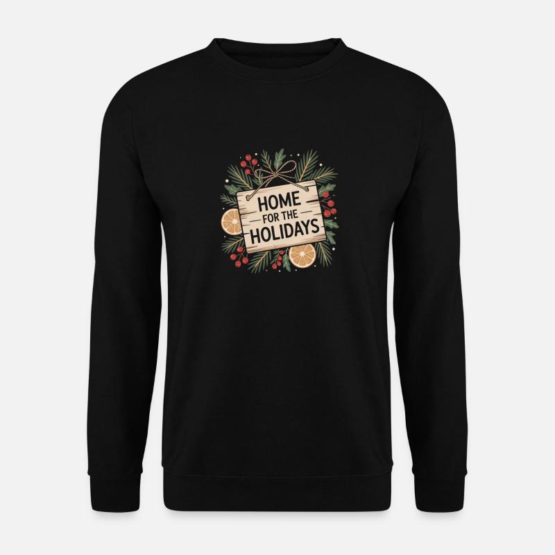 Rustikales Weihnachtsmotiv - Unisex Pullover - Schwarz
