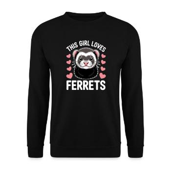Ferret Saying Funny Ferret Gift - Unisex Sweatshirt - black - Front - Alina (178cm) & Michal (187cm)