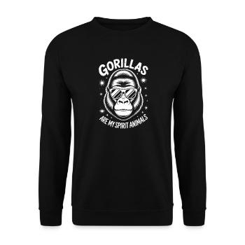 Gorilla Saying Gorillas Funny Gorilla Gift - Unisex Sweatshirt - black - Front - Alina (178cm) & Michal (187cm)