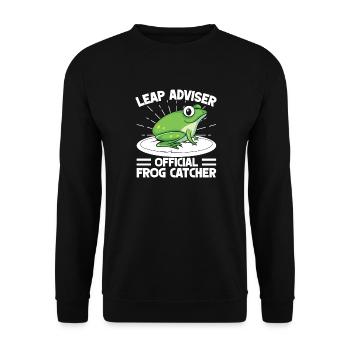 Frog Catcher Leap Adviser Frog - Unisex Pullover - Schwarz - Vorne - Alina (178cm) & Michal (187cm)