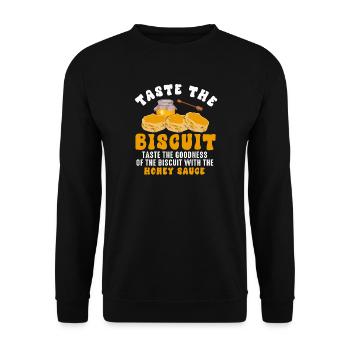 Biscuit au miel Matin - Sweat-shirt Unisexe - noir - Devant - Alina (178cm) & Michal (187cm)