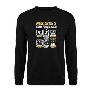 Skifahren Skifahrer Ski Wintersport Lustig - Unisex Pullover - Schwarz - Vorne - Alina (178cm) & Michal (187cm)