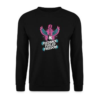 Feedback Fueled Freedom Punk Rock Music - Unisex Sweatshirt - black - Front - Alina (178cm) & Michal (187cm)