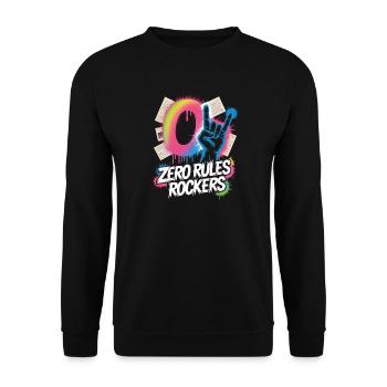 Zero Rules Rockers Punk Rock Music - Unisex Sweatshirt - black - Front - Alina (178cm) & Michal (187cm)