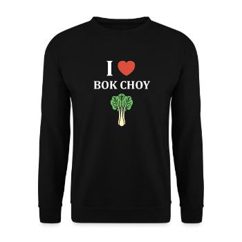 J Adore Bok Choy Graphique - Sweat-shirt Unisexe - noir - Devant - Alina (178cm) & Michal (187cm)