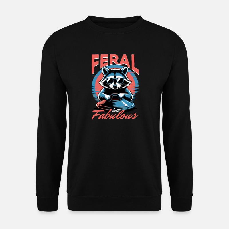 Funny Raccoon - Unisex Pullover - Schwarz