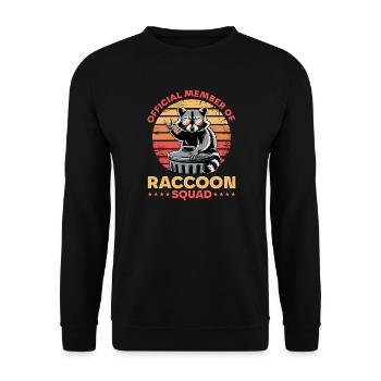 Funny Raccoon - Unisex Pullover - Schwarz - Vorne - Alina (178cm) & Michal (187cm)