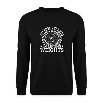 Powerlifting Bodybuilder Not Yelling I ́m Lifting - Unisex Sweatshirt - black - Front - Alina (178cm) & Michal (187cm)