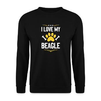 I love my Beagle - Unisex Sweatshirt - black - Front - Alina (178cm) & Michal (187cm)