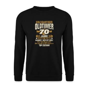 70 Years Unique Classic 70th Birthday - Unisex Sweatshirt - black - Front - Alina (178cm) & Michal (187cm)