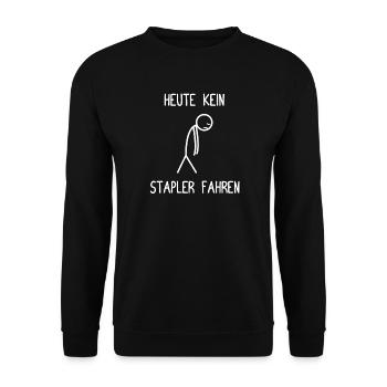 No forklift driving today Forklift driver - Unisex Sweatshirt - black - Front - Alina (178cm) & Michal (187cm)