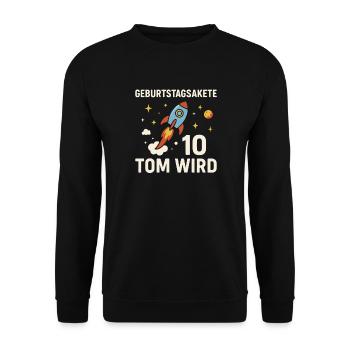 Birthday Rocket 10th Birthday - Unisex Sweatshirt - black - Front - Alina (178cm) & Michal (187cm)