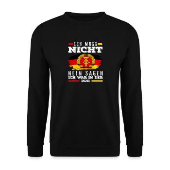 Ossi Spruch DDR Stolz Nein Sagen - Unisex Sweatshirt - black - Front - Alina (178cm) & Michal (187cm)