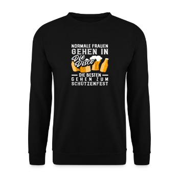 Die Besten Gehen Schützenfest Lustiger - Unisex Pullover - Schwarz - Vorne - Alina (178cm) & Michal (187cm)