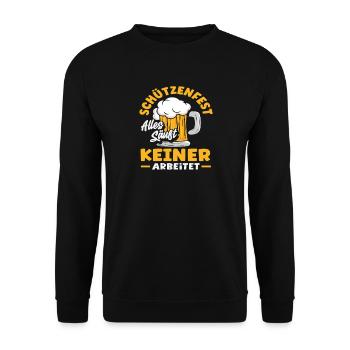 Alles trinkt Keiner Arbeitet Lustiger Schützenfest - Unisex Pullover - Schwarz - Vorne - Alina (178cm) & Michal (187cm)