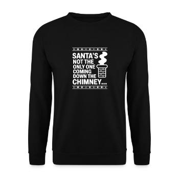 Not the Only Santa Down Chimney - Unisex Sweatshirt - black - Front - Alina (178cm) & Michal (187cm)