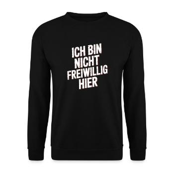 Je ne suis pas là volontairement anti Smalltalk Office - Sweat-shirt Unisexe - noir - Devant - Alina (178cm) & Michal (187cm)
