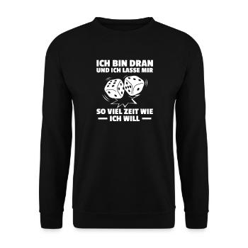 Ich bin dran Gesellschaftsspiel Brettspiel - Unisex Pullover - Schwarz - Vorne - Alina (178cm) & Michal (187cm)