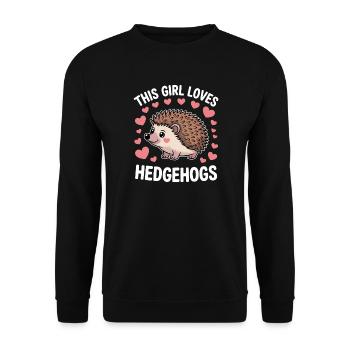 Hedgehog Saying Girl Funny Hedgehog Gift - Unisex Sweatshirt - black - Front - Alina (178cm) & Michal (187cm)