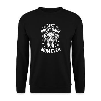 Deutsche Dogge Spruch Lustiges Dogge Geschenk - Unisex Pullover - Schwarz - Vorne - Alina (178cm) & Michal (187cm)