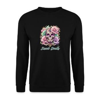 Flowers Skull Beauty Bloom - Unisex Sweatshirt - black - Front - Alina (178cm) & Michal (187cm)