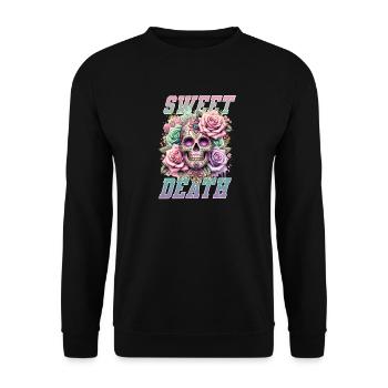 Flowers Skull Beauty Bloom - Unisex Sweatshirt - black - Front - Alina (178cm) & Michal (187cm)