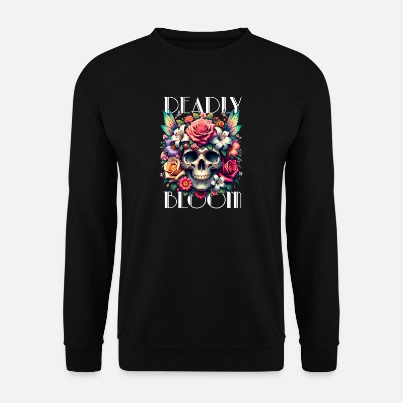 Flowers Skull Beauty Bloom - Unisex Sweatshirt - black