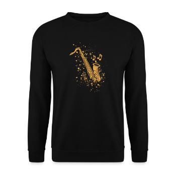 Saxophone Jazz Saxophonist Orchestra Musicians - Unisex Sweatshirt - black - Front - Alina (178cm) & Michal (187cm)